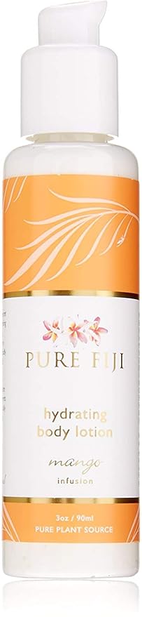 PURE FIJI Body Lotion Hydrating - Moisturizing Lotion for Dry Skin with Coconut Milk and Vitamin E, Organic Body Lotion For Women and Men, Mango Scent, 3 oz