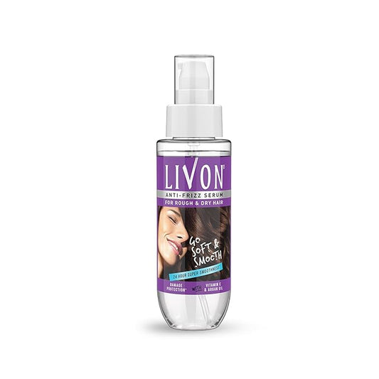 Livon Anti Frizz Serum with Vitamin E & Argan Oil| For Women & Men|For Dry & Rough Hair| 24 hour Frizz Free Smoothness | 3.3 Fl.oz.