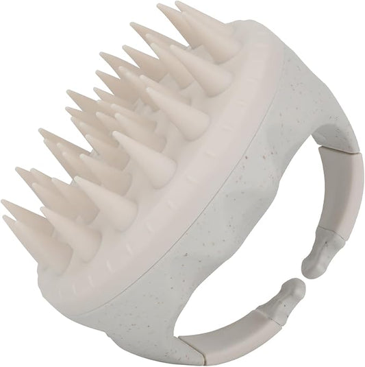 MOCHTERO Manual Scalp Massagers with Soft Silicone Bristles,for Stress Relax Hair Growth,Beige