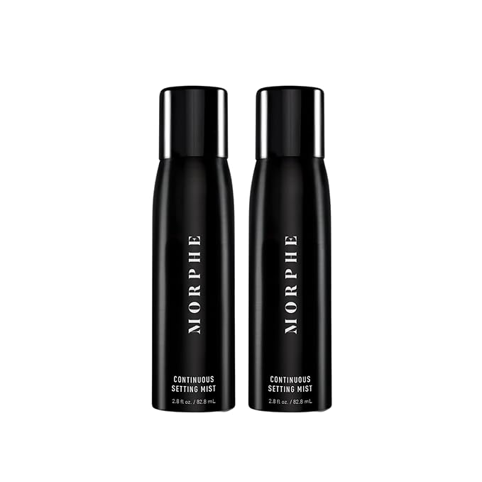 Morphe Continuous Setting Mist - Micro-Fine Setting Spray for Makeup with a Natural Finish - Helps Makeup Resist Caking or Fading & Increases Wear of Foundation (2 Count, 2.8 fl oz)