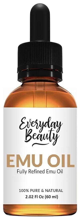 Pure Australian Emu Oil - All Natural 6X Refined for Face, Skin and Hair - Highly Effective Hydration for Sensitive Skin & Hair Growth Perfect for Scars & Blemishes - 2.02 Fl Oz Glass Bottle & Dropper