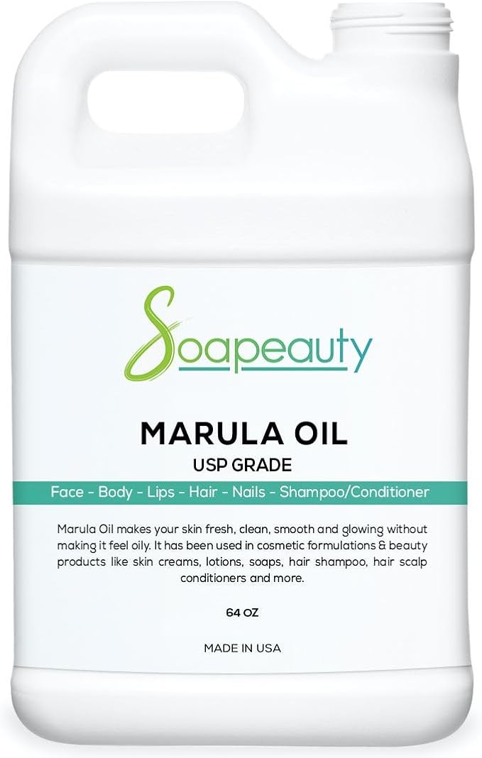 Marula Oil by Soapeauty | 100% Pure & Natural, Cold Pressed, Rich in Vitamin E & Omega Fatty Acids | Best for Skin, Hair, Face, Nails, and Soap Making | 64 fl oz