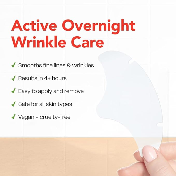 Morrow Beauty - Peptide-Infused Smoothing Forehead Wrinkle Patches - Overnight Patches for Smoothing Fine Lines and Wrinkles, Anti Aging Stickers for Forehead, Bonus Smile Line (36 Count)