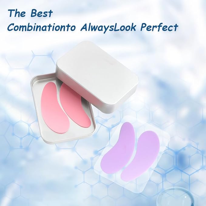 Reusable Eye Patches, 2 Pairs Eye Patches Reduces Wrinkles and Fine Lines Around the Eyes, Lifts and Firms the Skin Eye Care Comes with 1 Pair of Metal Eye Massage Sticks Eye Cream Applicator Tin Box