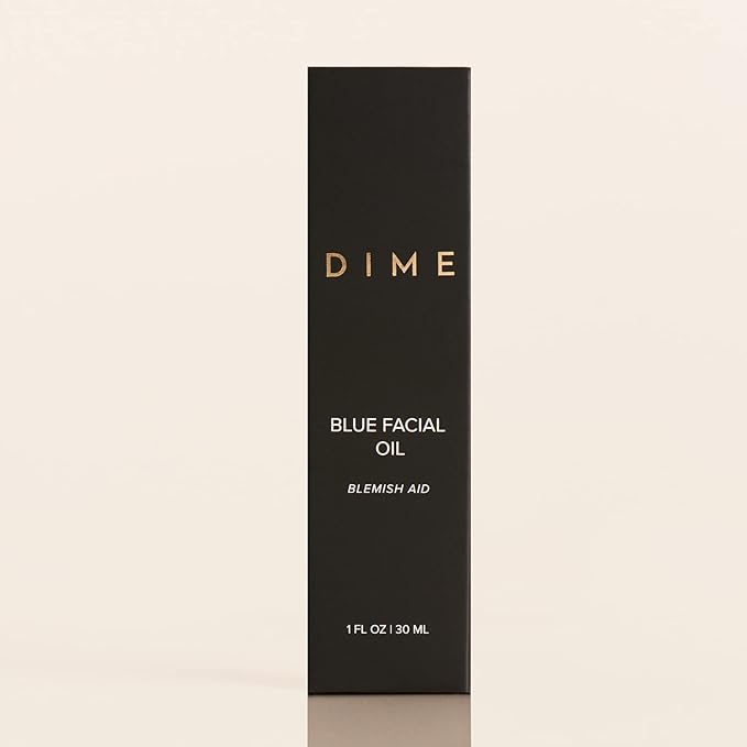 DIME Beauty Blue Facial Oil, 1 oz / 30 mL - Blemish Spot Treatment with Blue Tansy, Black Cumin Seed, Rosehip, and Grapeseed Oils
