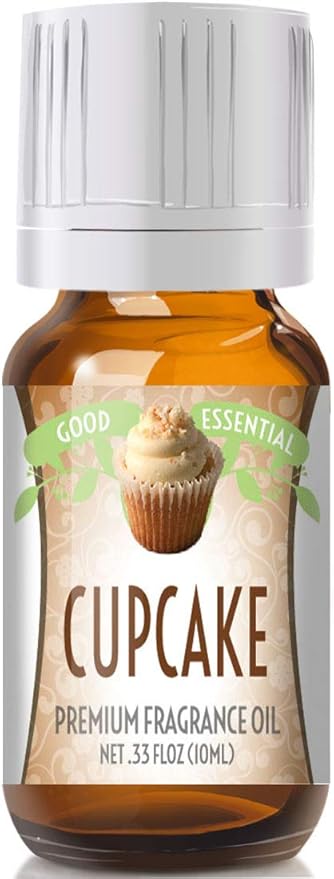 Good Essential Professional Cupcake Fragrance Oil 10ml (0.33 fl oz), Cupcake Flavor Scented Oil for Diffuser, Soaps, Lotion, Perfume, Candles & Candle Making