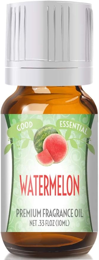 Good Essential Professional Watermelon Fragrance Oil, 0.33 Fluid Ounces (10ml) - Watermelon Scented Oil for Candle Making & Diffusers