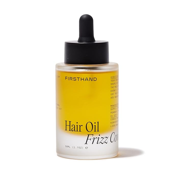 Firsthand Supply Hair Oil Frizz Control and Shine - Lightweight Oil - Clean & Non-toxic Hair Care Ingredients - With Argan Oil and Plant Based Keratin - 1.7oz (50ml)