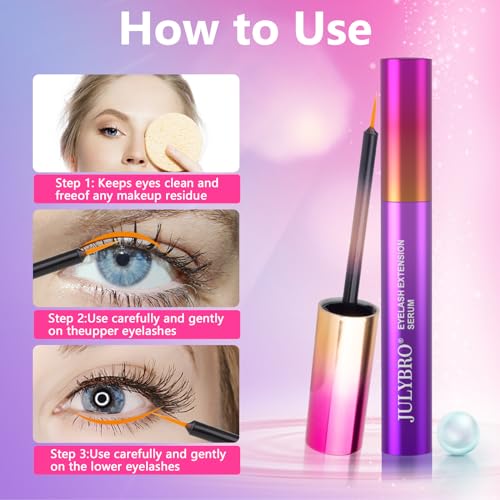 Eyelash Growth Serum, Rapid Lash Enhancing Serum with Natural Ingredients for Longer, Fuller Thicker Looking Lashes Vegan & Cruelty-Free Lash Enhancer Safe for Sensitive Eyes