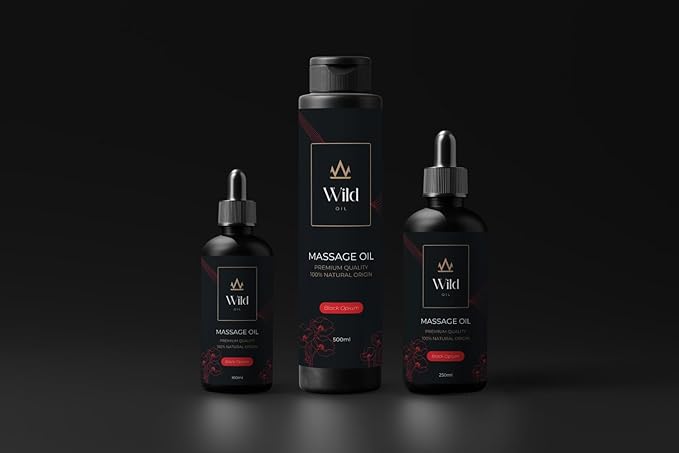 Libido Black Opium Luxurious Lavender Massage Oil Mineral, Grape Seed, Jojoba & Lavender Skin Moisturization Hair Nourishment Hydration, Elasticity, Vegan & Natural (250ml)