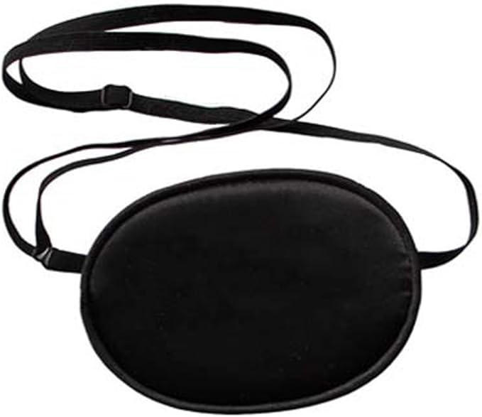 Soft Comfortable Silk Pirate Eye Patch for Adults Lazy Eye Amblyopia Strabismus Black