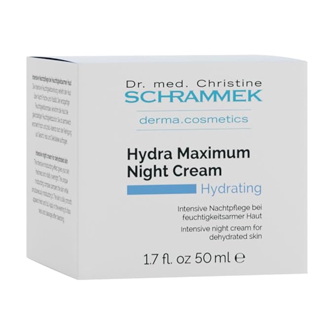 Hydra Maximum Night Cream (1.7 fl oz) - Intensive Night Cream for Dehydrated Skin - Provides Moisture Overnight - Hyaluronic Acid, Vitamin E - Face Moisturizer - Face Cream - Skin Care - Dr. Schrammek