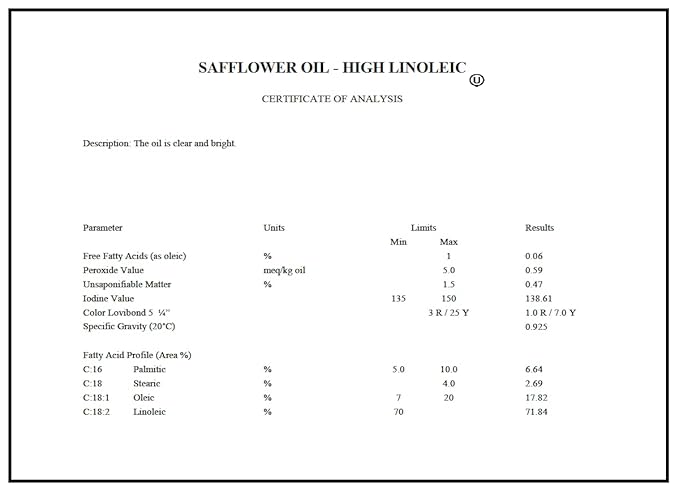 SAFFLOWER SEED OIL FACE MOISTURIZER - 4 oz. Dark Glass Bottle with Dropper | High linoleic facial serum regimen for acne and oily skin | Best all natural breakout skincare treatment for men and women