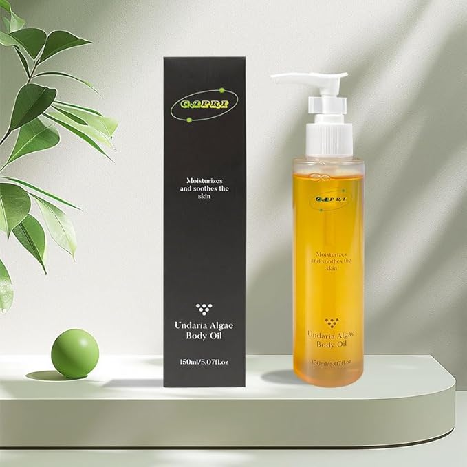 Firming Body Oil Undaria Algae After Shower Helps W/Stretch Marks/Aging/Wrinkle/Skin Elasticity/Toning Deep Hydration Moisturizer Vegan Non-Greasy Nourishing Massage Oil 5 Oz 150 ml
