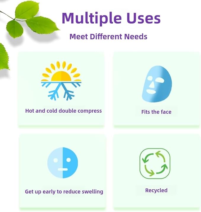 2 PCS Gel Mask,Reusable,Face & Eye Mask with Hole,Dark Circles,Dry Eyes,DeepSleep,Headaches,Puffiness,Stress,migraines,Eye Bags.Allergies,Sinus discomfort,migraines (01-Blue)