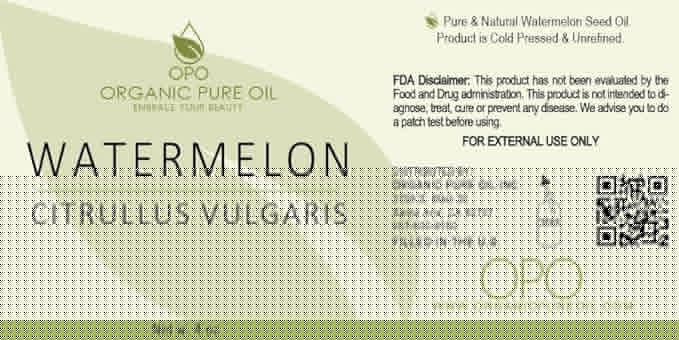organic pure oil OPO Watermelon Seed Oil - 4 oz Glass & Dropper - Pure Unrefined Cold Pressed Non GMO Vegan Carrier Oil for Hair Skin Face Body Nails Beard Daily Use Moisturizer
