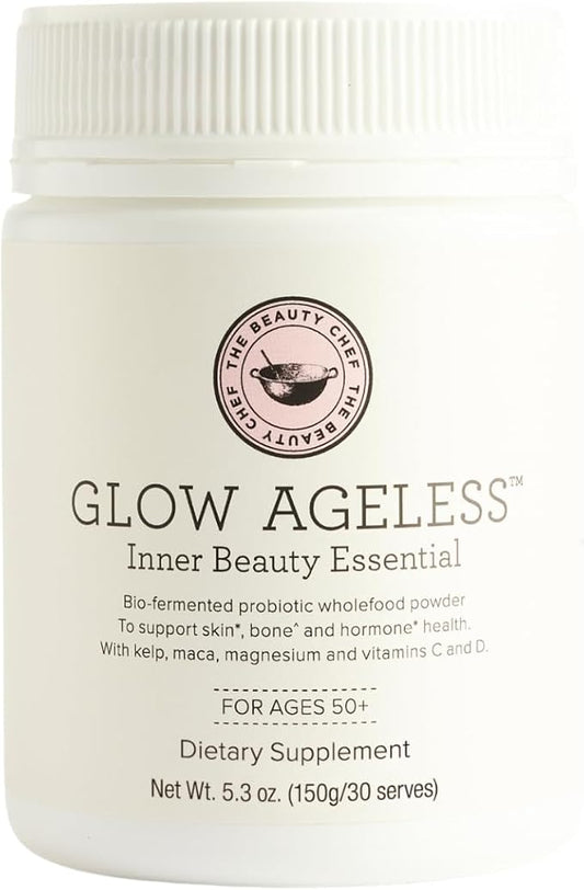 The Beauty Chef Glow Ageless™ Inner Beauty Essential – Bio-Fermented Collagen-Boosting Powder for Ageless Skin & Wellness, Supports Ageless, Glowing Skin, Collagen Support, 5.3 oz / 150g