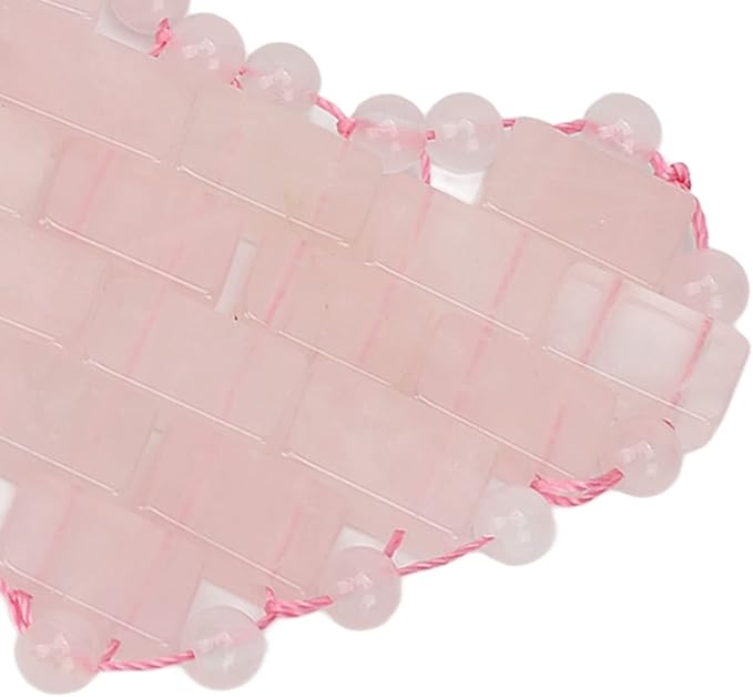2Pcs Rose Quartz Eye Mask, Jadestone Eye Patch Reduce Facial Edema Relieve Eye Strain Heart Shaped Stone Eye Pad for Massage Facial Cooling Mask