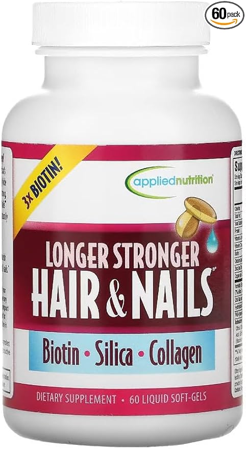 Applied Nutrition Longer, Stronger Hair and Nails 60-Count (Pack of 6)