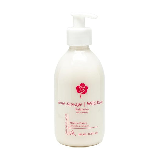 Provence Sante Body Lotion - Ultra Hydrating Moisturizer - Anti-Aging Cream for Dry Skin - Nourishing Wild Rose Scent - Made in France - 10.2 Oz