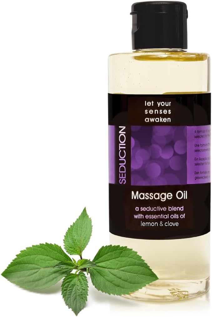 Massage Oil for Sore Muscles - Premium Massage and Body Oil for Massage Therapy - Vitamin E Infused - Blend with Essential Oils of Lemon & Clove
