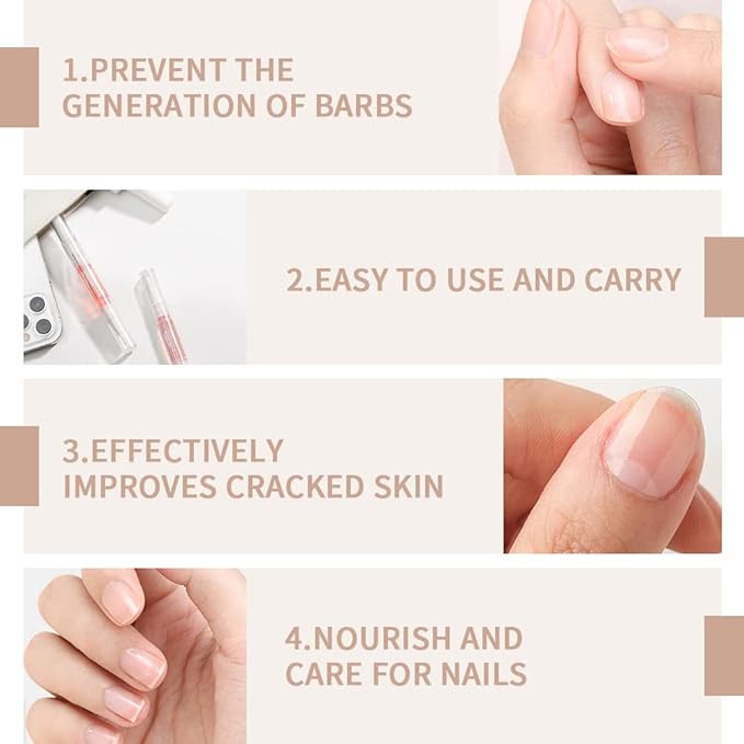6Pcs Nail Cuticle Oils Nutrition Oil Pen Nail Nourishment Pens 6Smell Cuticle Revitalizer for Agnail Nourish Skin Nail Care