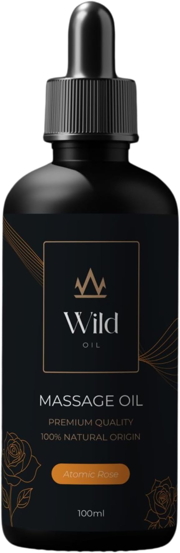 Atomic Rose Luxurious Massage Oil Mineral, Grape Seed, Jojoba & Lavender Skin Moisturization Hair Nourishment Hydration, Elasticity, Vegan & Natural (100ml)