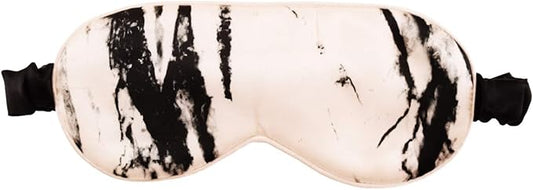 Celestial Silk Mulberry Silk Sleep Eye Mask with Adjustable Elastic Strap (Normal - Adjustable, White Marble)