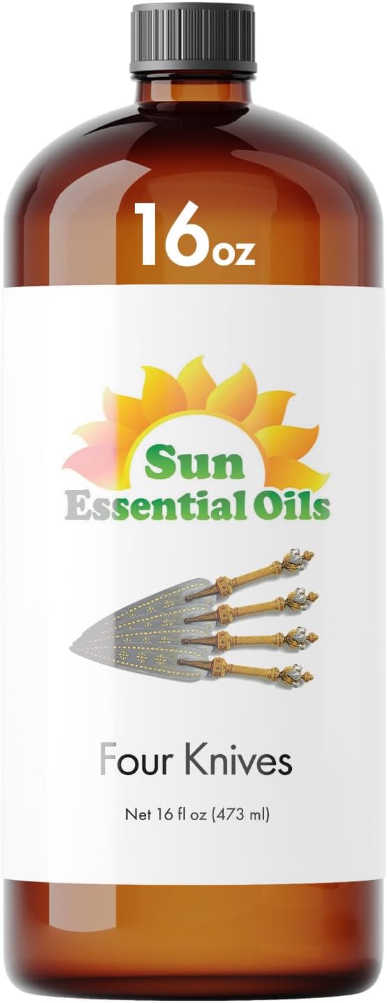Sun Essential Oils - Four Knives Essential Oil 16oz for Aromatherapy, Diffuser, Candles, Soaps, lotions, or shampoos, DIY