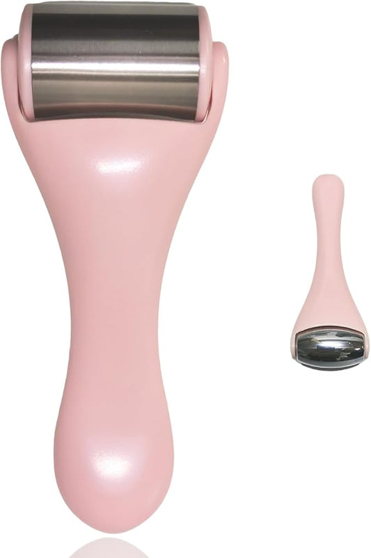Ice Roller for Face, Ice Rollers 2 Pcs, Face Roller for Face Massager, Ice Face Roller for Wrinkles,Puffiness, Migraine Relief, Mini Eye Roller for Eyes Dark Circles (Pink)