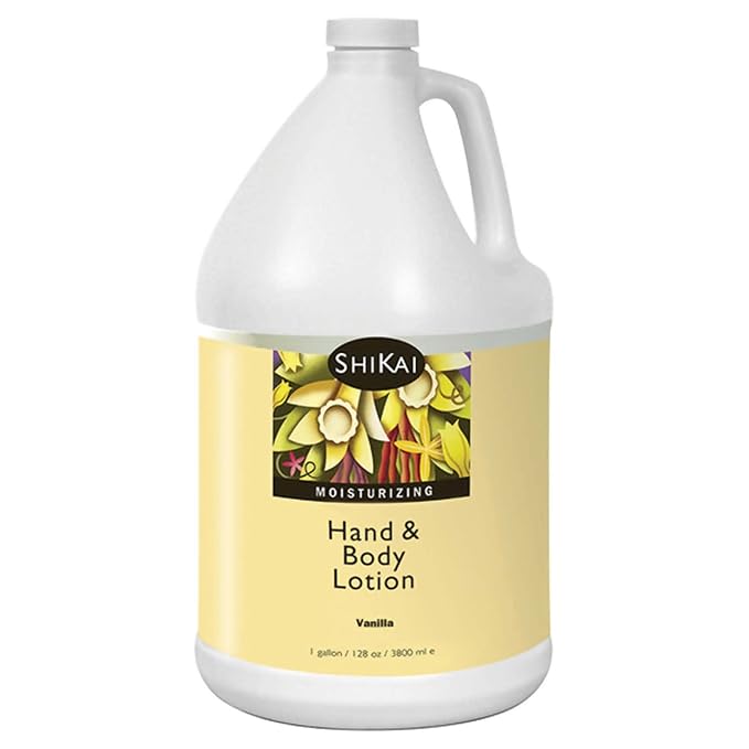 ShiKai Hand & Body Lotion (Vanilla, 1 gallon) | Daily Moisturizing Skincare for Dry and Cracked Hands | With Aloe Vera & Vitamin E