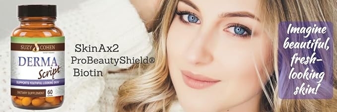 Script Essentials DermaScript Clear Skin Probiotic- Skin Care Routine Supplement - Biotin Face Supplemnt - Fights Acne, Dryness, Irritation and Rashes (60 Capsules)