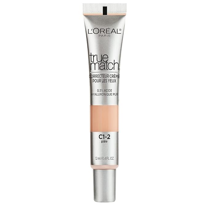 L'Oreal Paris True Match Eye Cream in a Concealer, 0.5% hyaluronic acid, Fair C1-2, 0.4 fl. oz.