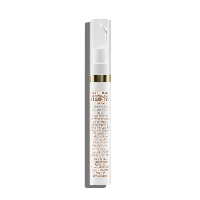 Hylunia Intensive Repair Eye Cream – Hydrating & Firming with Peptides, Vitamin C & Hyaluronic Acid – Reduces Dark Circles, Puffiness & Fine Lines – Lightweight, Vegan, Clean Skincare