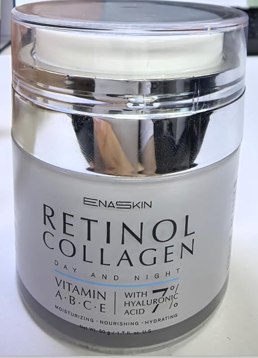 EnaSkin Retinol Face Moisturizer Collagen Cream, Rapid Facial/Neck Wrinkle Repair, Day/Night Anti Aging Firming Cream for Women & Men, Instant Lift & Deep Hydrating, 1.7 fl oz.