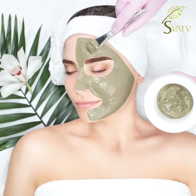 SVATV French Green Clay | Montmorillonite Powder | Rose Clay | Hydrating & Rejuvenate Skin | Natural Face Mask | DIY Clay For Men & Women - 227 Gram, Half Pound, 8 Ounce