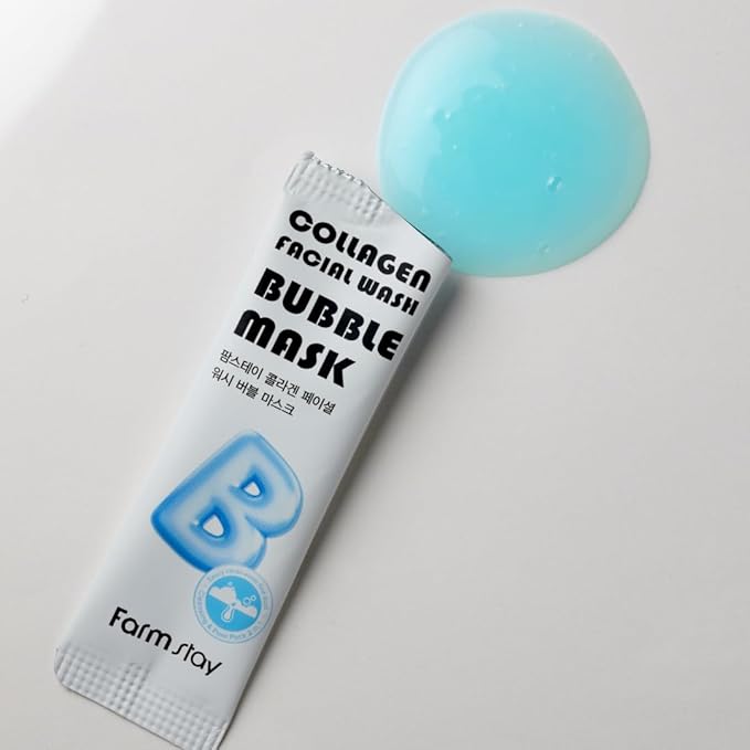 Collagen Facial Wash Bubble Mask, Korean Pore Cleanser for Blackheads, Exfoliator Dead Skin Cells, Deep Cleansing & Hydrating, Non-Irritating & Soothing for Sensitive Skin, For Men & Women, 20 pcs