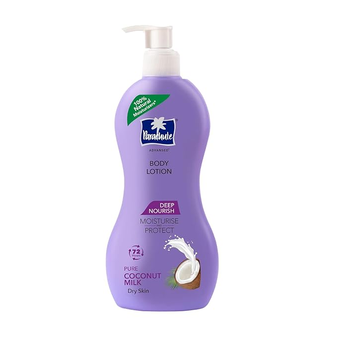 Parachute Advansed Deep Nourish Body Lotion with Pure Coconut Milk| For Women & Men |Restore Dry Skin| 100% Natural, 72h moisturization |13.5 Fl.oz.