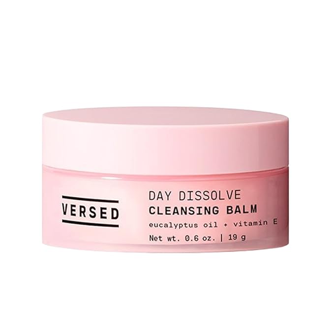 Versed Day Dissolve Cleansing Balm - Makeup Melting Balm Infused with Vitamin E + Eucalyptus Oil to Calm Skin - Oil Based Double Cleanser with Avocado + Jojoba (0.6 oz)