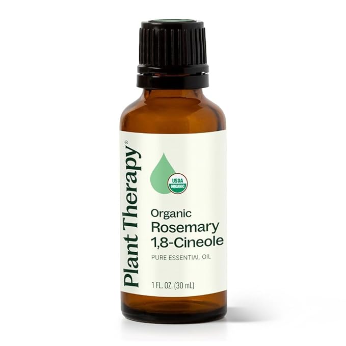 Plant Therapy Organic Rosemary Essential Oil 100% Pure, USDA Certified Organic, Undiluted, Natural Aromatherapy, Therapeutic Grade 30 mL (1 oz)