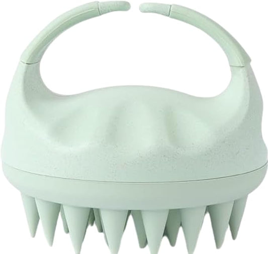 Scalp Massager for Hair Growth with Soft Silicone Britles Exfoliating Scalp for Dandruff and Dry Scalp Wet and Dry Hair Care Brush (Ligth Green)