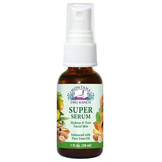 Montana Emu Ranch - Super Serum 1 Ounce Spray Bottle - Enhanced with Pure Emu Oil