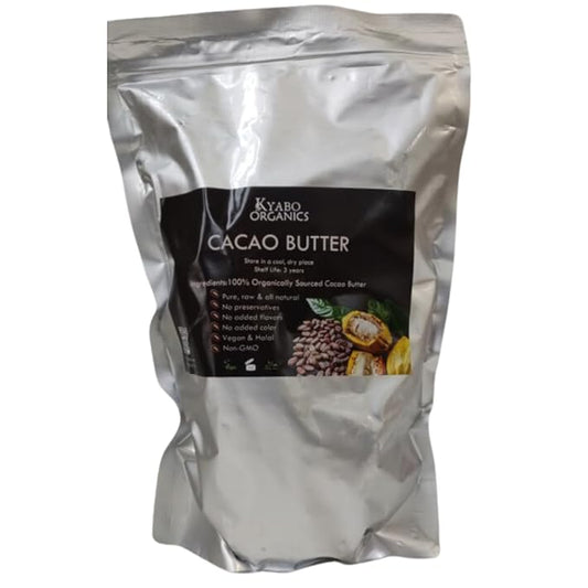 Kyabo 100% Pure and All Natural Cocoa Butter - 3lb - Food Grade - great for making lip balm, cream, hair products, candle, hair removal and craft projects - Made with Organic Cacao