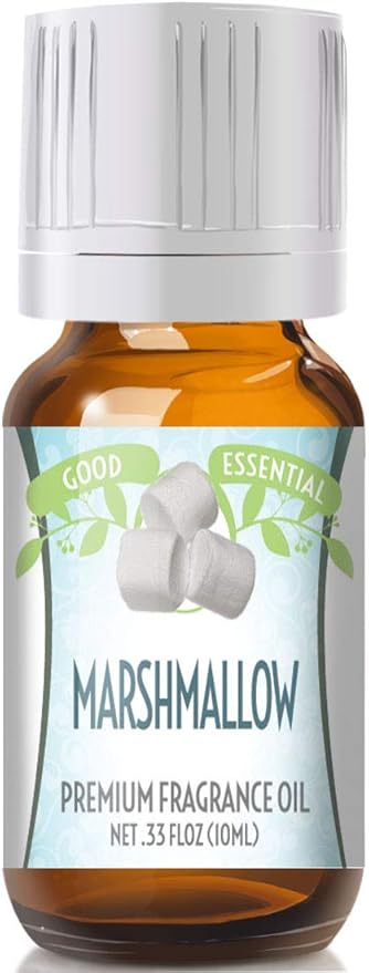 Good Essential Professional Marshmallow Fragrance Oil 10ml (0.33 fl oz) for Diffusers, Candles, Soaps, Lotions, Perfume - Marshmallow Scented Oil