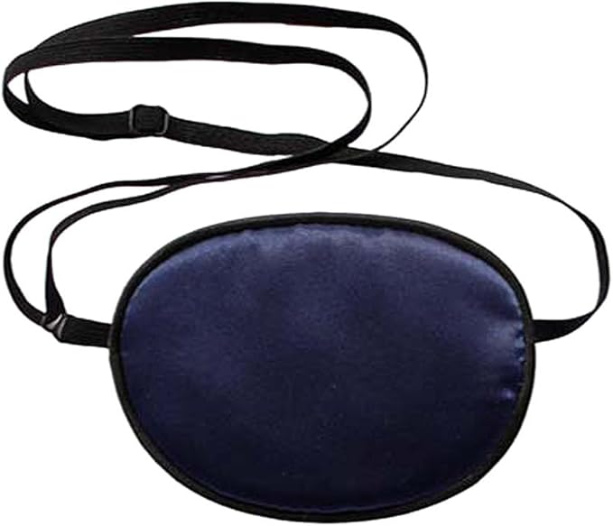 Soft Comfortable Silk Pirate Eye Patch for Adults Lazy Eye Amblyopia Strabismus Deep Blue