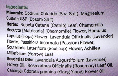 Dreamtime in the Water Herbal Bath Salts - For Soothing Relaxation – With Lavender Essential Oil and Chamomile, 18 Ounces