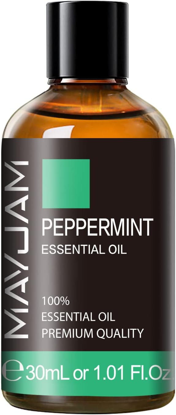 Peppermint Essential Oil, MAYJAM Peppermint Oil for Diffusers for Home, 30ML Pure Essential Oils for Humidifiers or DIY Bath Bomb for Home-1.01FL.OZ