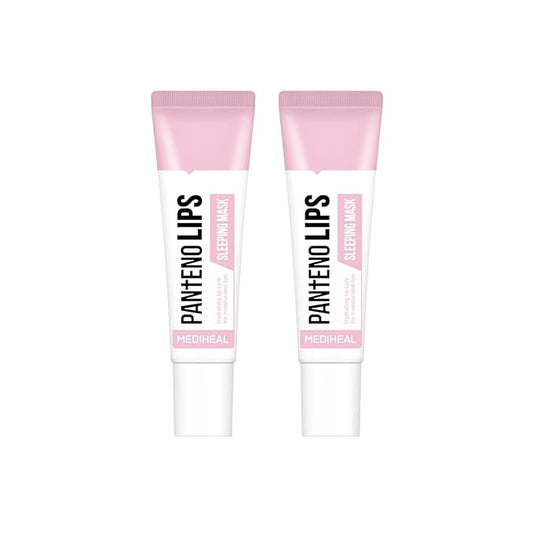 MEDIHEAL Pantenolips Sleeping Mask 2 Pack Light-weighted Colorless Gel Type - Panthenol, Shea Butter, Vitamin E, Berry Extract