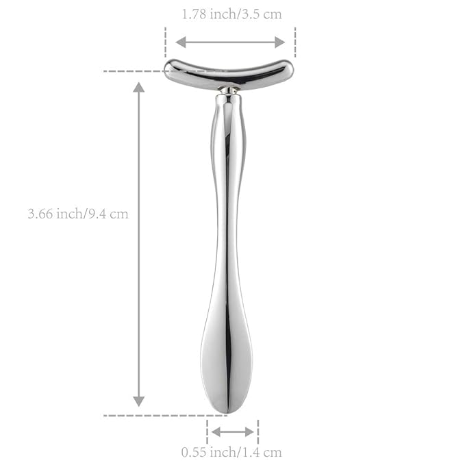 LISAPACK 2PCS Metal Eye Cream Applicator Wand Stick, Massager Tool for Facial Massage, Reduce Puffiness (Silver)