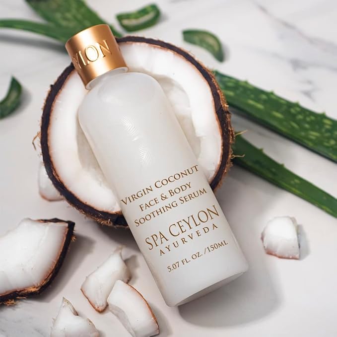 SPA CEYLON Virgin Coconut Face & Body Soothing Serum | Hydrating | 100% Natural | Silicon-Free | Suitable for all skin types
